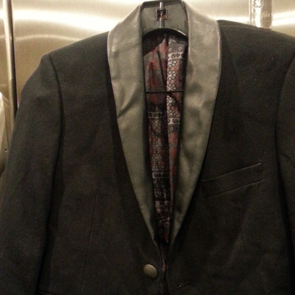 Tallia Orange Boys faux leather lapel jacket